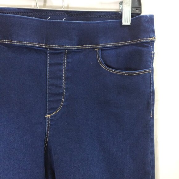 Gloria Vanderbilt Jean Crop Pull On Stretch Athleisure Dark Wash Faux Fly 12 - Picture 2 of 4